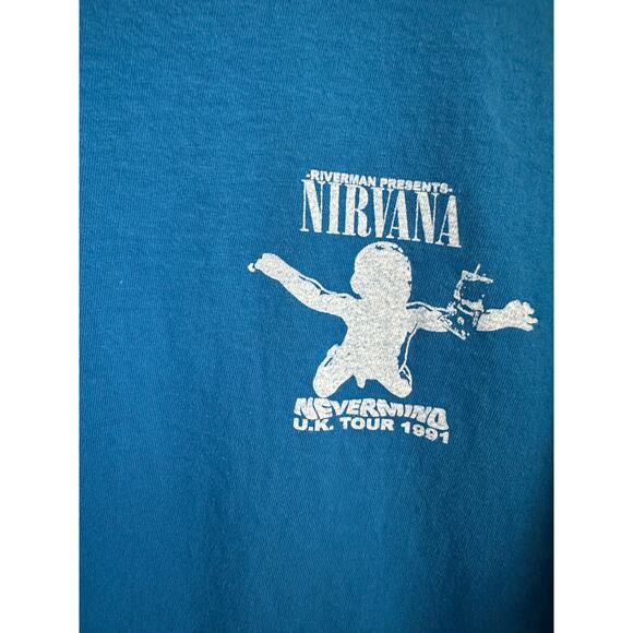 Nirvana Nevermind Long Sleeve UK Tour Vintage T-shirt Reprint Screen - Picture 3 of 5